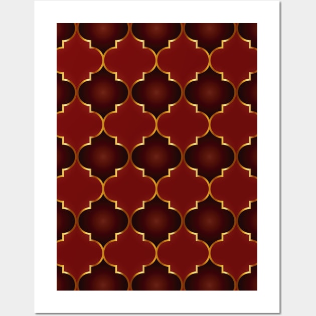 Orange Islamic Geometric - Orange Islamic Pattern - Orange Islamic Pattern Geometric Wall Art by Tilila